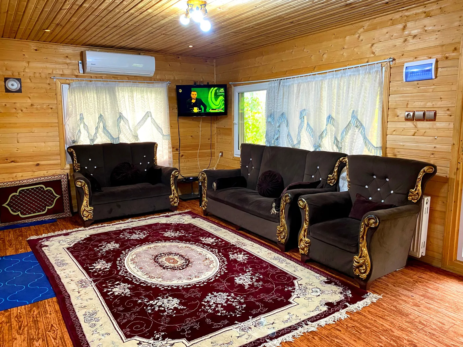 جنگلی اسب ریسه نزدیک رودخانه و ییلاقات