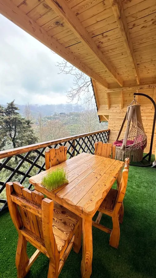 تصویر ۱ - کلبه کلبه Bیست ویو کامل کو ودریا هم زمان در دل باغ ۱۰۰۰ متری در رامسر