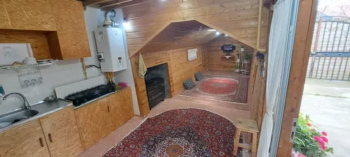 تصویر 3 - کلبه کلبه چوبی دوبلکس نهال با حیاط،و آلاچیق مبله جذاب در چمخاله